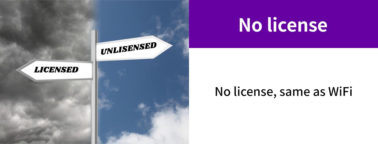 No license : No license, same as WiFi